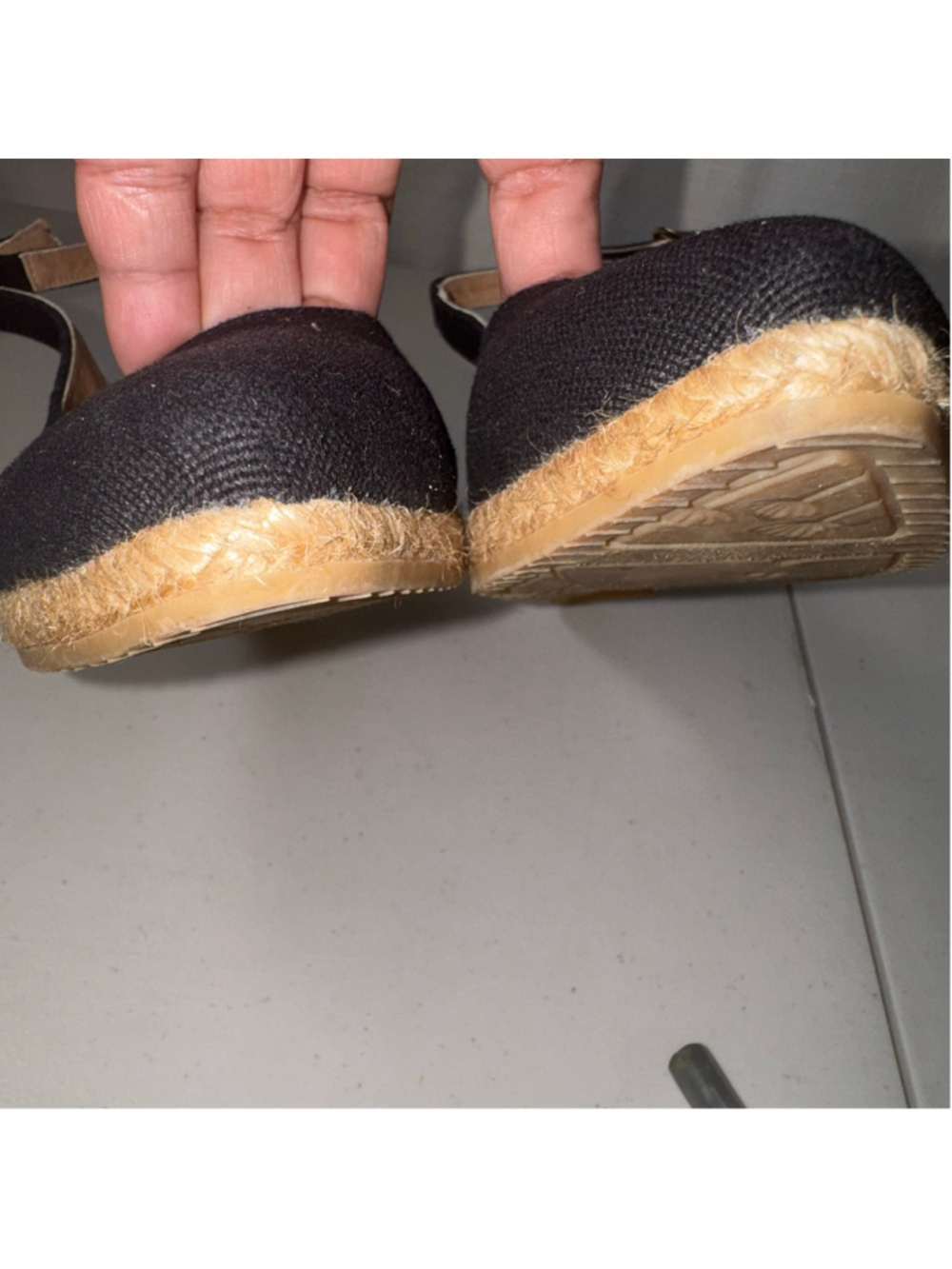 Women's Viscata Palomera Espadrille Wedge Sandals Size EU 37/US 6.5 Black Beige - Picture 9 of 13